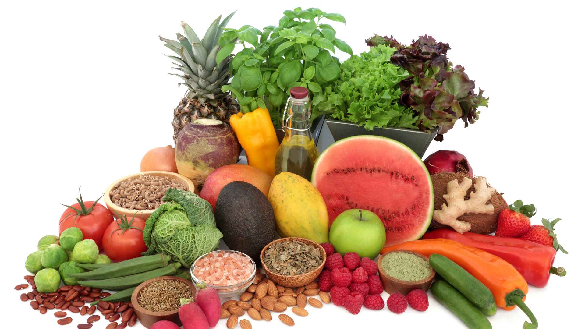 Verschiedenes Gemüse und Obst fürs Basenfasten