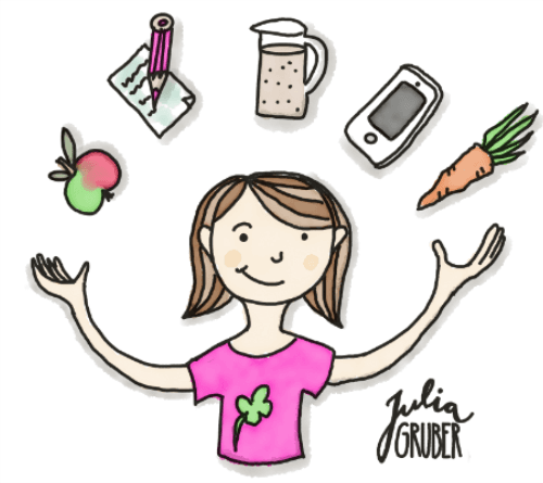 Julia Gruber jongliert wichtigste Aspekte für eine gesunde Ernährung